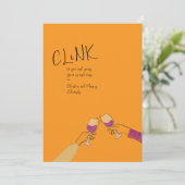 ホリデートーストカード – "Clink" ワイングラスの乾杯 (スタンド正面)