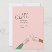 ホリデートーストカード – "Clink" ワイングラスの乾杯 (正面)
