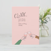 ホリデートーストカード – "Clink" ワイングラスの乾杯 (スタンド正面)