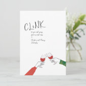 ホリデートーストカード – "Clink" ワイングラスの乾杯 (スタンド正面)