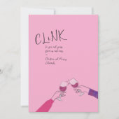 ホリデートーストカード – "Clink" ワイングラスの乾杯 (正面)