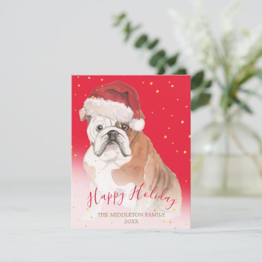 ホリデードッグ金ゴールド赤い季節の挨拶 (スタンド正面)