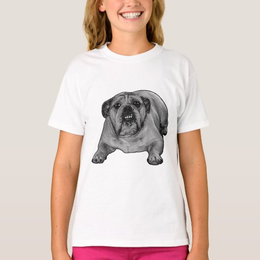 ホリデードットとブルドッグの態度 Tシャツ (正面)