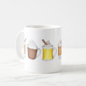 ホリデードリンクエッグノグバターラムホットココア コーヒーマグカップ (正面左)