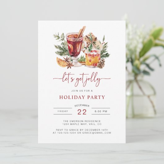 ホリデードリンククリスマスパーティの招待状 招待状 (スタンド正面)