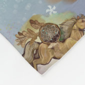 ホリデードリームキャッチャー西パターン（の模様が）ある馬 フリースブランケット (角)