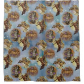 ホリデードリームキャッチャー西馬のパターン シャワーカーテン (正面)