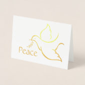 ホリデードーヴモダンピースグリーンタイポグラフィ1写真 箔カード (正面)