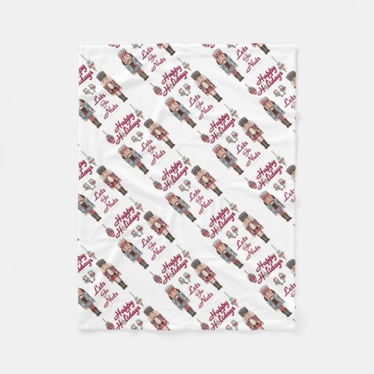 ホリデーナッツクラッカーレッツゴーナッツ フリースブランケット (正面)