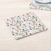 ホリデーナプキンス – フェスティバルクリスマスことわざ スクエアペーパーコースター (アングル)