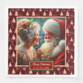 ホリデーナプキンズクリスマスツリーズレッド金ゴールドグリーン (正面)