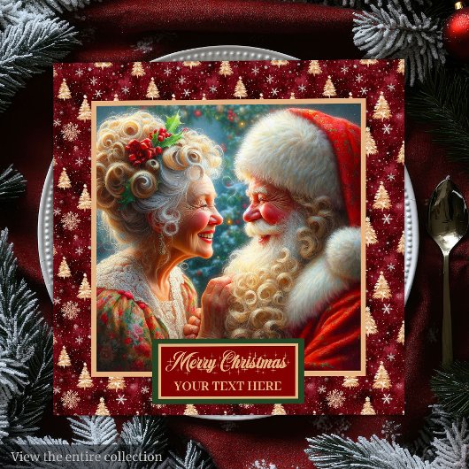 ホリデーナプキンズクリスマスツリーズレッド金ゴールドグリーン