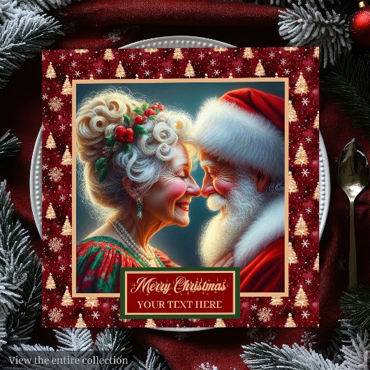 ホリデーナプキンズレッド金ゴールドグリーンクリスマスデザイン