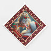 ホリデーナプキンズレッド金ゴールドグリーンクリスマスデザイン (コーナー)