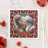 ホリデーナプキンズレッド金ゴールドグリーンクリスマスデザイン (インサイチュ)