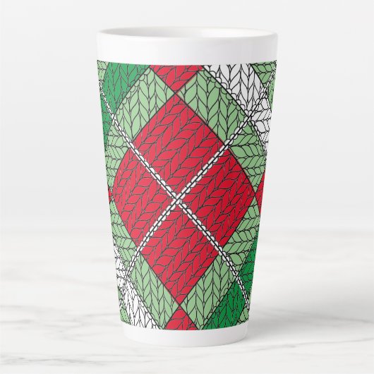 ホリデーニッアーガイルトトールラテマグ カフェラテマグ (正面)