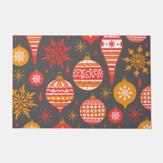 ホリデーニットフェイクパターンクリスマスパーソナライズされた ドアマット (正面)