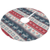 ホリデーニットフェイクパターンノルディックテーマクリスマス ブラッシュドポリエステルツリースカート (アングル)