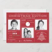 ホリデーニュースレターインフォグラフィックおもしろいクリスマス シーズンカード (正面)