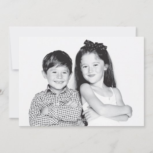 ホリデーニュースレターインフォグラフィックおもしろいクリスマス シーズンカード (裏面)