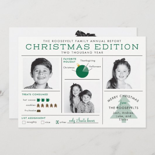 ホリデーニュースレターインフォグラフィックおもしろいクリスマス 招待状