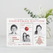 ホリデーニュースレターインフォグラフィックおもしろいクリスマス 招待状 (スタンド正面)