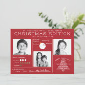 ホリデーニュースレターインフォグラフィック 面白いクリスマス シーズンカード (スタンド正面)