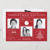 ホリデーニュースレターインフォグラフィック 面白いクリスマス シーズンカード (正面/裏面)