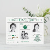 ホリデーニュースレターインフォグラフィック 面白いクリスマス 招待状 (スタンド正面)