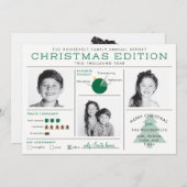 ホリデーニュースレターインフォグラフィック 面白いクリスマス 招待状 (正面/裏面)