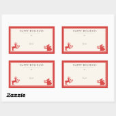 ホリデーノルディックフォークアートギフトラベルステッカー 長方形シール (シート)