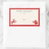 ホリデーノルディックフォークアートギフトラベルステッカー 長方形シール (バッグ)