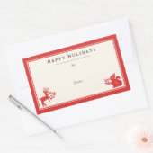 ホリデーノルディックフォークアートギフトラベルステッカー 長方形シール (封筒)