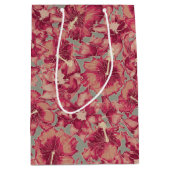 ホリデーハイビスカス、ハワイアンスタイルクリスマス ミディアムペーパーバッグ (正面)