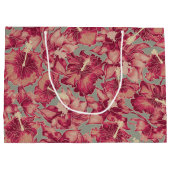 ホリデーハイビスカス、ハワイアンスタイルクリスマス ラージペーパーバッグ (裏面)