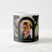 ホリデーハウススリーフォトクリスマスブラック ジャンボコーヒーマグカップ (正面)