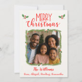 ホリデーハグ&ホリーウィッシュファミリークリスマス シーズンカード (正面)