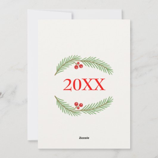 ホリデーハグ&ホリーウィッシュファミリークリスマス シーズンカード (裏面)