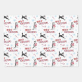 ホリデーハスキーとコリ縁どー/オーストラリア ラッピングペーパーシート (正面2)