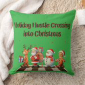 ホリデーハッスルクロッシングクリスマス装飾用クッション クッション (ブランケット)