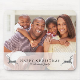 ホリデーハッピークリスマスディア素朴フォトマウスパッド マウスパッド
