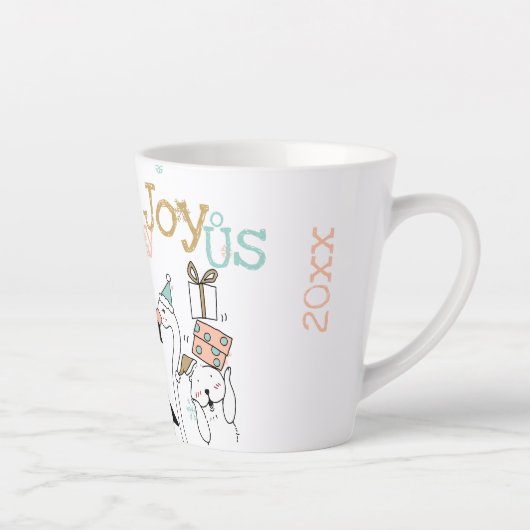 ホリデーハッピーハッピージョイ – アメリカおもしろいアニメ動物 カフェラテマグ (右)