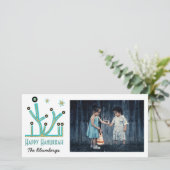 ホリデーハッピーハヌッカカード「(ユダヤ教)メノラーきらきら光る」 シーズンカード (スタンド正面)