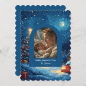 ホリデーハッピーフォトアーチクリスマス、シーズンズ シーズンカード (正面/裏面)