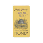 ホリデーハニー住所 シールヴィンテージスキップイエロー ラベル (正面)