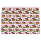 ホリデーハムクリスマスディナーグルメハム抱き枕 ラージペーパーバッグ (正面)