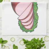 ホリデーハムパイナップルクリスマスディナー料理 キッチンタオル (折り畳み)