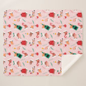 ホリデーハンズフェスティバルお祝いパターン シェルパブランケット (正面(横))