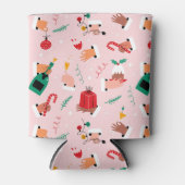 ホリデーハンズフェスティバルお祝いパターン 缶クーラー (正面)