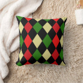 ホリデーハーレクイン幾何学模様 クッション (ブランケット)